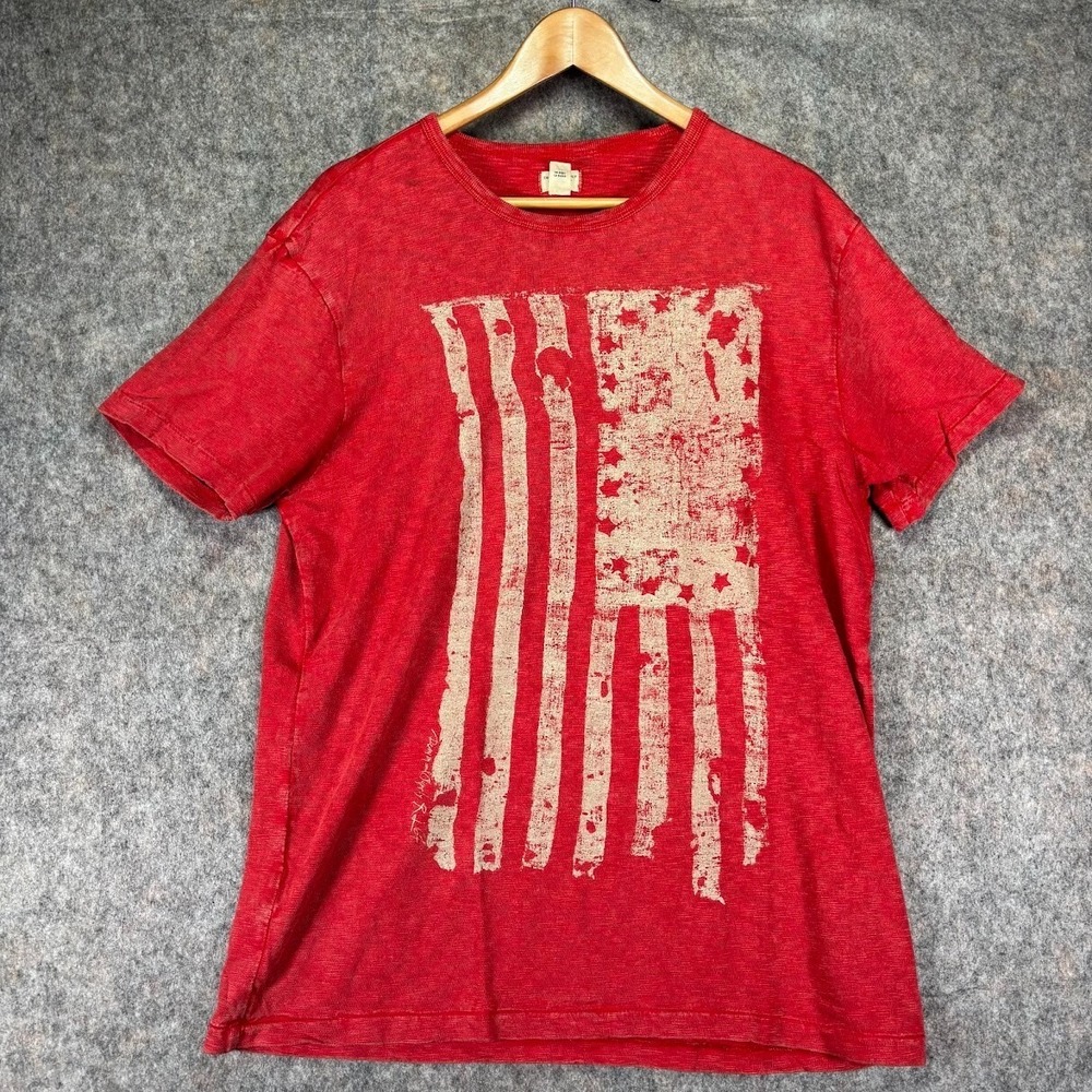 Ralph Lauren Denim & Supply Red American Flag Shirt Sz L 100% Cotton Betsy Ross